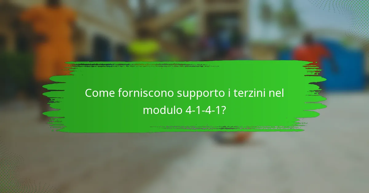 Come forniscono supporto i terzini nel modulo 4-1-4-1?