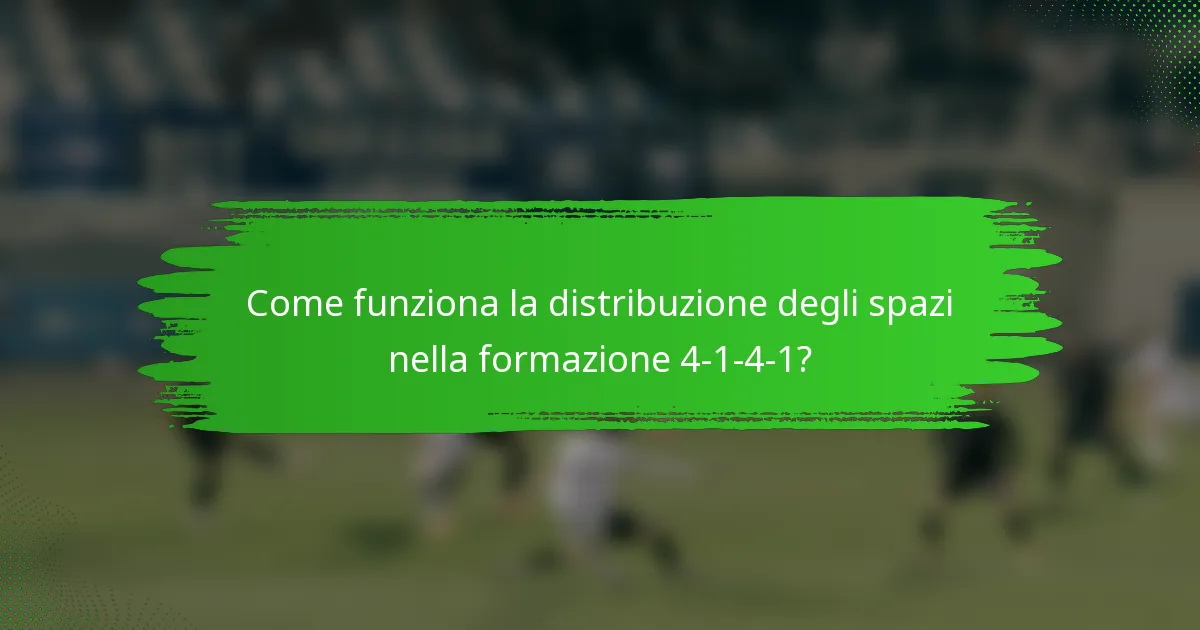 Come funziona la distribuzione degli spazi nella formazione 4-1-4-1?