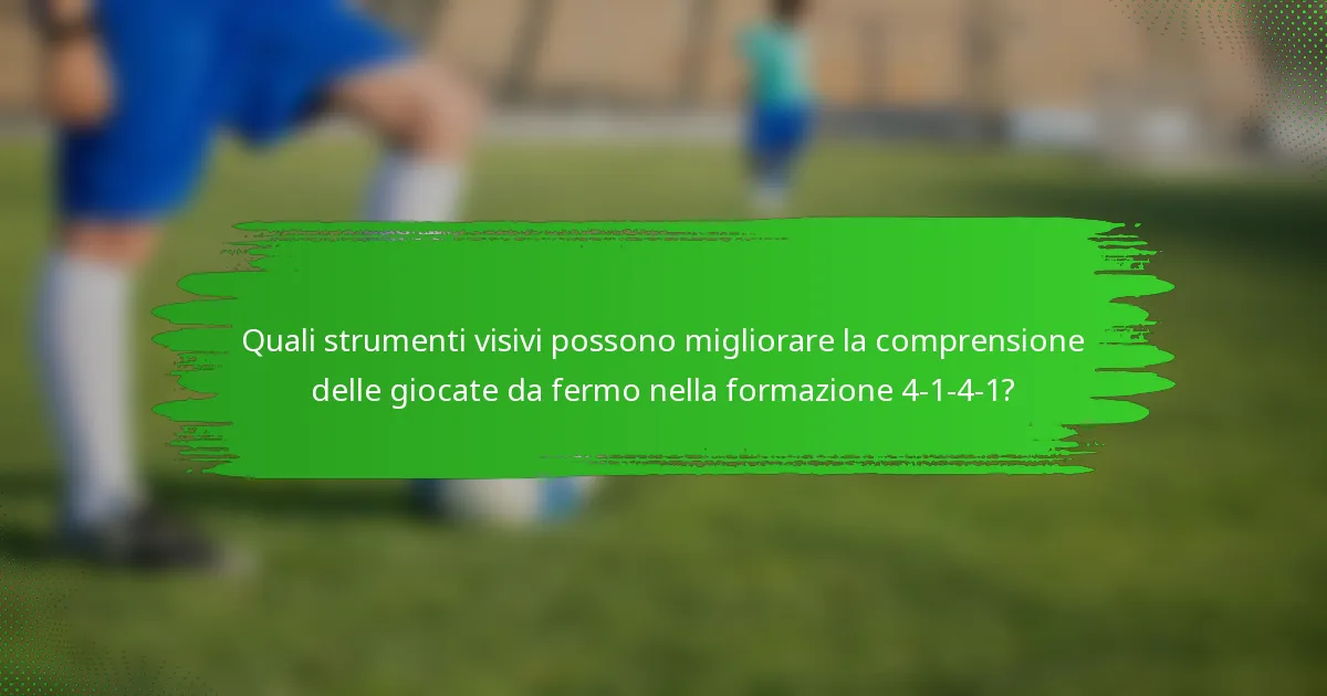 Quali strumenti visivi possono migliorare la comprensione delle giocate da fermo nella formazione 4-1-4-1?